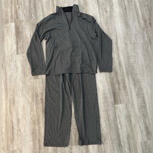 DELTA ONE Airline First Class Pajama Set Shirt 1/4 Zip Pullover Men's L/XL Grey